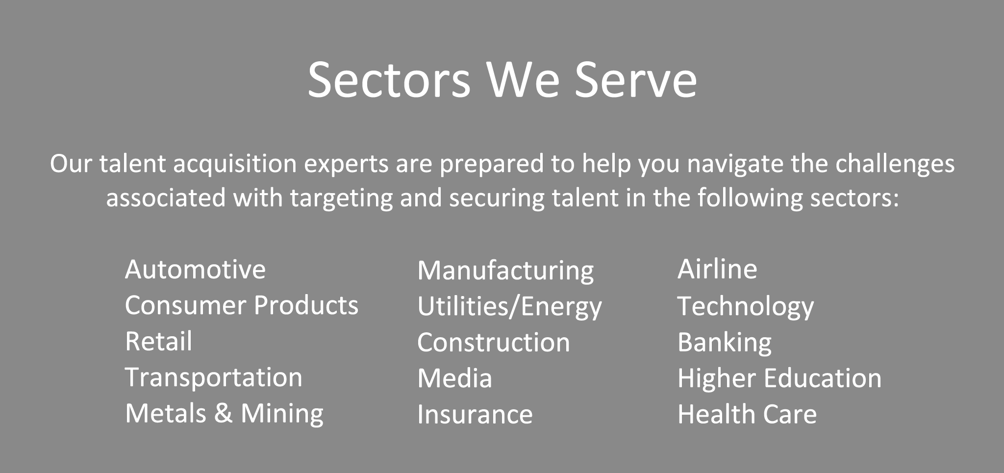 sectors we serve